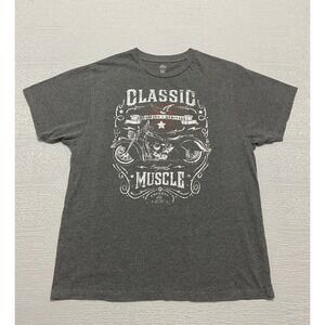 Classic Muscle Motorcycle‎ Freedom Patriotic Graphic T Shirt Men's Size Large